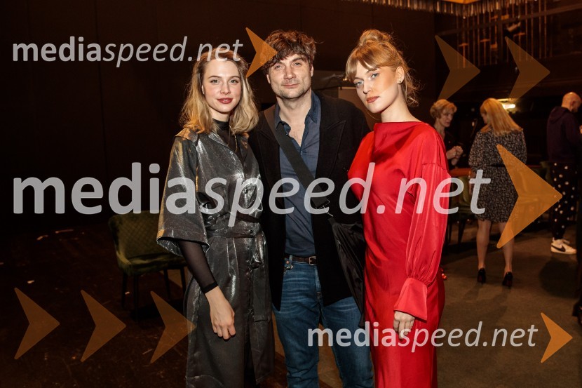  Klara Kuk, igralka, manekenka;  Branko Jordan, igralec;  Julita Kropec, igralkaRuta Grupa Triglav 2023, odprtje gledališkega festivala s premierno uprizoritvijo drame Praznovanje