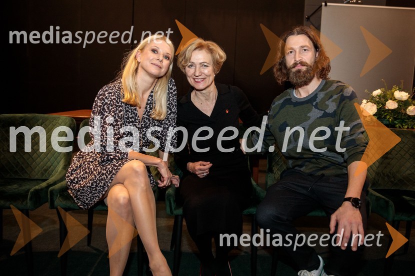  Tjaša  Železnik, igralka;  Meta Mačak, igralka;  Tomo Tomšič, igralecRuta Grupa Triglav 2023, odprtje gledališkega festivala s premierno uprizoritvijo drame Praznovanje