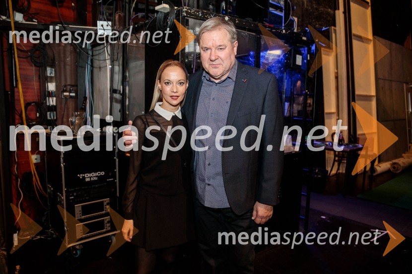  Viktorija Bencik Emeršič, igralka;  Jožef Ropoša, igralecRuta Grupa Triglav 2023, odprtje gledališkega festivala s premierno uprizoritvijo drame Praznovanje