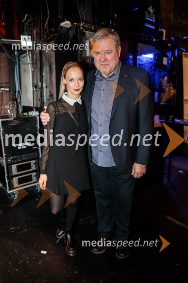  Viktorija Bencik Emeršič, igralka;  Jožef Ropoša, igralecRuta Grupa Triglav 2023, odprtje gledališkega festivala s premierno uprizoritvijo drame Praznovanje