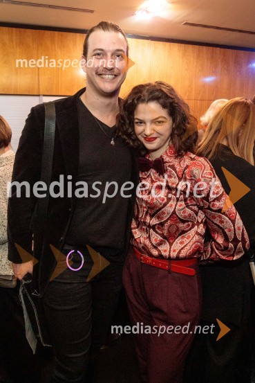  Filip Samobor, igralec;  Diana  Kolenc, igralkaRuta Grupa Triglav 2023, odprtje gledališkega festivala s premierno uprizoritvijo drame Praznovanje