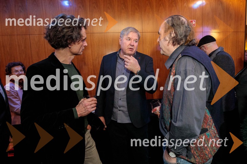  Jure Longyka, moderator;  Jožef Ropoša, igralec;  ... Ruta Grupa Triglav 2023, odprtje gledališkega festivala s premierno uprizoritvijo drame Praznovanje