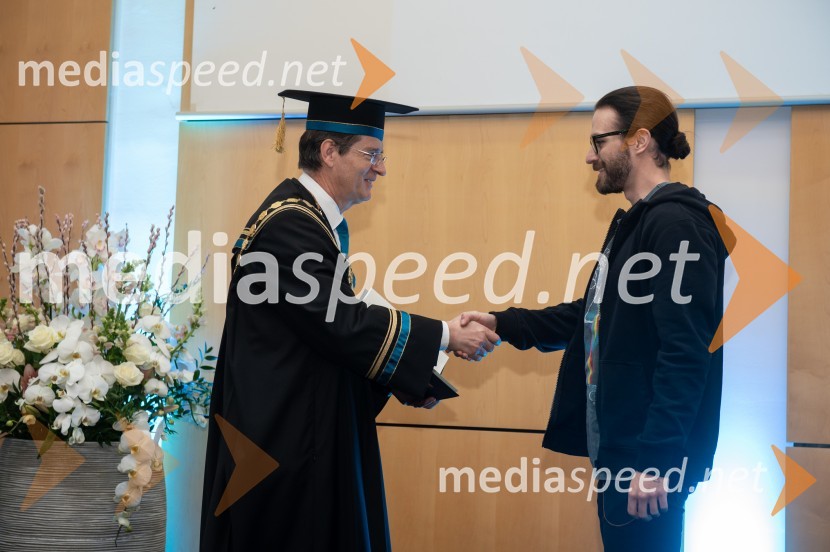 prof. dr. Zdravko Kačič, rektor Univerze v Mariboru;  Rene GoletRektorjev dan Univerze v Mariboru, 2023