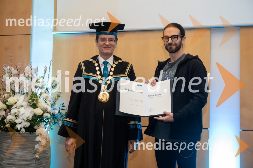 prof. dr. Zdravko Kačič, rektor Univerze v Mariboru;  Rene GoletRektorjev dan Univerze v Mariboru, 2023