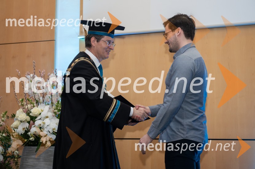 prof. dr. Zdravko Kačič, rektor Univerze v Mariboru;  Jan KoščakRektorjev dan Univerze v Mariboru, 2023