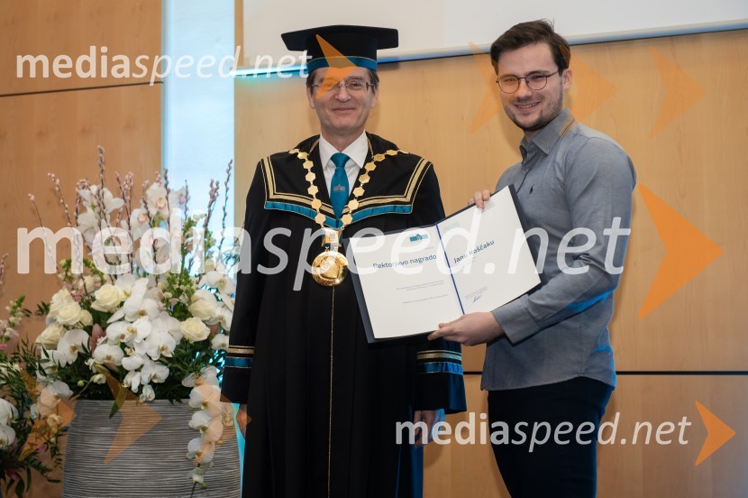 prof. dr. Zdravko Kačič, rektor Univerze v Mariboru;  Jan KoščakRektorjev dan Univerze v Mariboru, 2023