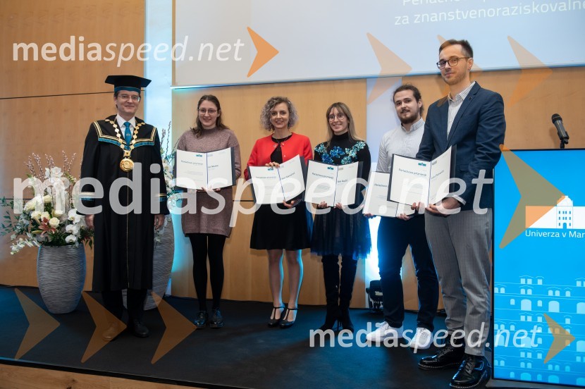 prof. dr. Zdravko Kačič, rektor Univerze v Mariboru;  Lea Murko;  Nina Starešinič;  Nika Rupčić;  Rok Arh;  Luka PetravićRektorjev dan Univerze v Mariboru, 2023