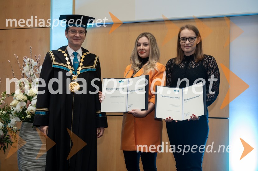 prof. dr. Zdravko Kačič, rektor Univerze v Mariboru;  Elin Kamenšek Krajnc;  Ana Rotovnik OmerzRektorjev dan Univerze v Mariboru, 2023