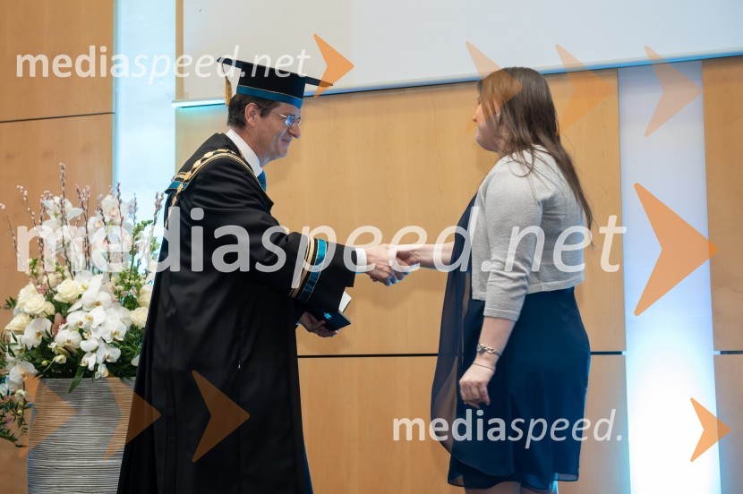 prof. dr. Zdravko Kačič, rektor Univerze v Mariboru;  Melani Potrč, študentka Fakultete za naravoslovje in matematiko Univerze v MariboruRektorjev dan Univerze v Mariboru, 2023