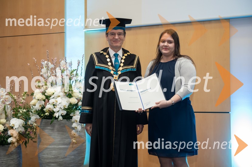 prof. dr. Zdravko Kačič, rektor Univerze v Mariboru;  Melani Potrč, študentka Fakultete za naravoslovje in matematiko Univerze v MariboruRektorjev dan Univerze v Mariboru, 2023