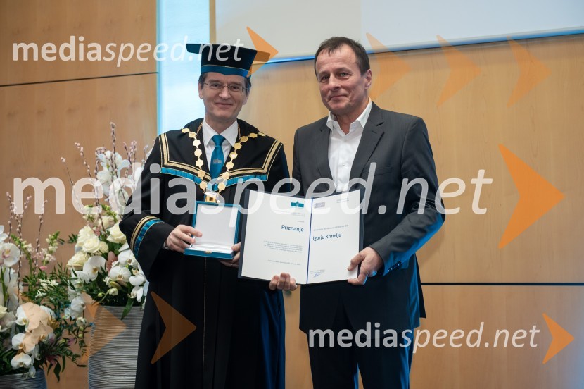 prof. dr. Zdravko Kačič, rektor Univerze v Mariboru;  Igor KrmeljRektorjev dan Univerze v Mariboru, 2023