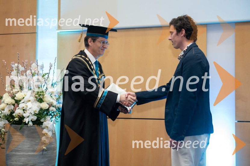 prof. dr. Zdravko Kačič, rektor Univerze v Mariboru;  Simon VrhovecRektorjev dan Univerze v Mariboru, 2023