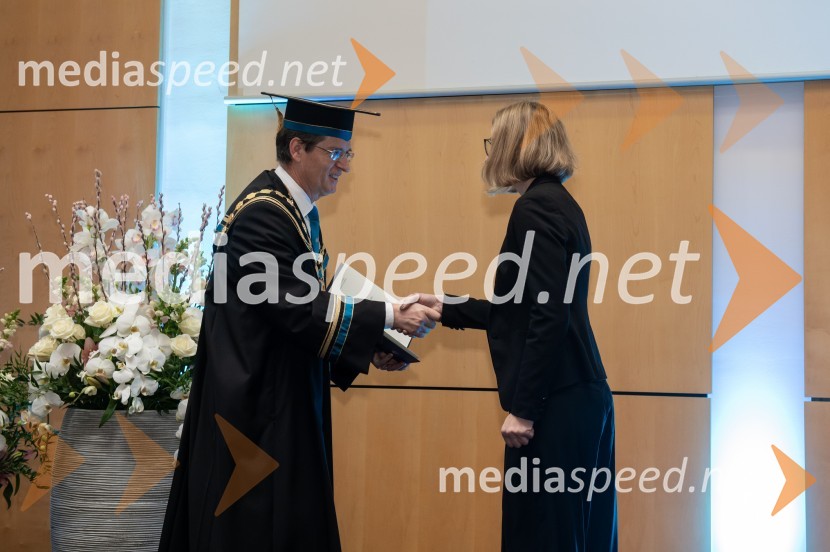 prof. dr. Zdravko Kačič, rektor Univerze v Mariboru;  Marjeta Marolt, Fakulteta za organizacijske vede, UMRektorjev dan Univerze v Mariboru, 2023