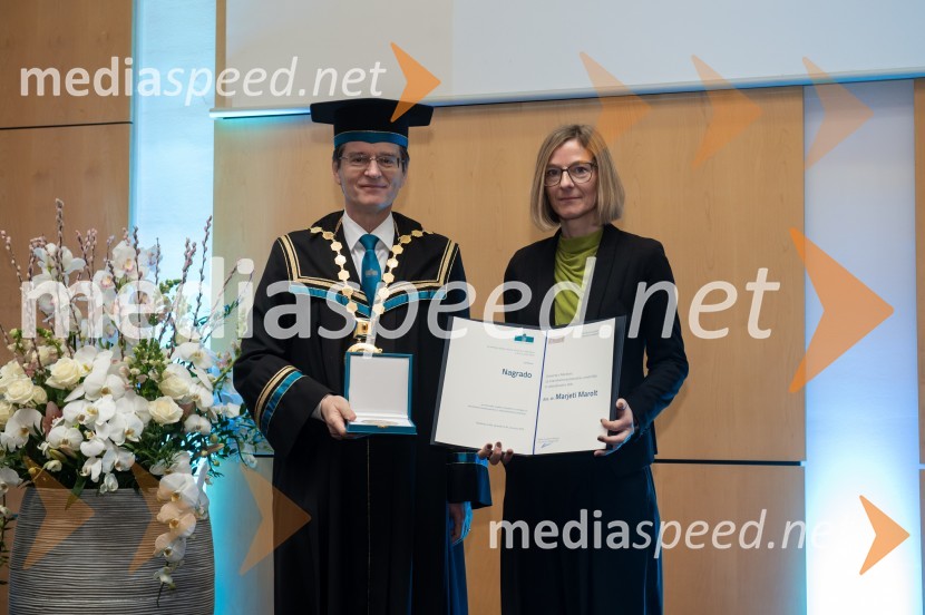 prof. dr. Zdravko Kačič, rektor Univerze v Mariboru;  Marjeta Marolt, Fakulteta za organizacijske vede, UMRektorjev dan Univerze v Mariboru, 2023