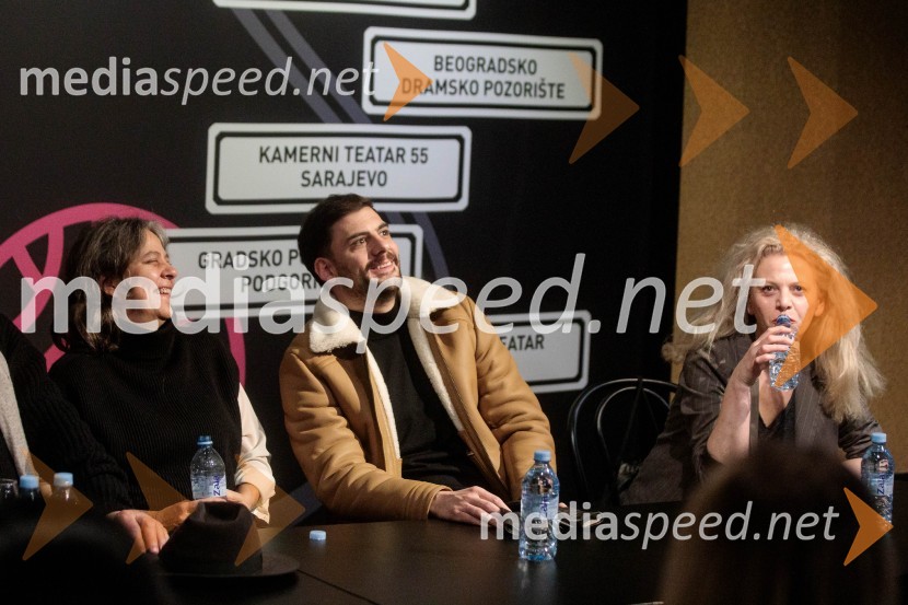  Lenka Udovički, režiserka, soproga Radeta Šerbedžije;  Milan Marić, igralec;  Katarina Bistrović Darvaš, igralkaKdo se boji Virginie Woolf?, gledališki festival Ruta Grupa Triglav 2023