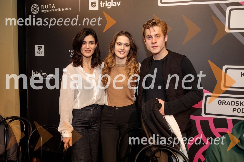  Ana Tomović, filmska režiserka;  Stanislava Nikolić, igralka;  Luka Grbić, igralecZaljubljeni Shakespeare, predstava v sklopu gledališkega festivala Ruta Grupa Triglav 2023