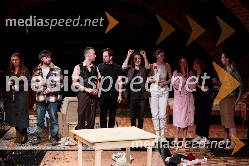  Romana Šalehar, igralka;  Stane Tomazin, igralec;  Boris  Šeparović, igralec;  Milan Ramšak Marković, dramaturg;  Daša Doberšek, igralka;  Miranda  Trnjanin, igralka;  ... ;  Nina  Ramšak Marković, režiserka;  Lara Vouk, igralkaLjubimki, premiera predstave v SMG Ljubljana