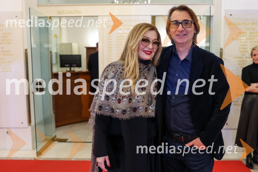  Danica Maksimović , srbska gledališka in filmska igralka;  Aleksandar  Popovski, režiser, umetniški direktor Drame SNG MariborFrank V., premiera drame v SNG Maribor