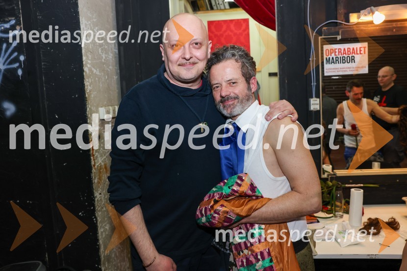  Slobodan Obradović, dramaturg;  Vojko Belšak, igralecFrank V., premiera drame v SNG Maribor