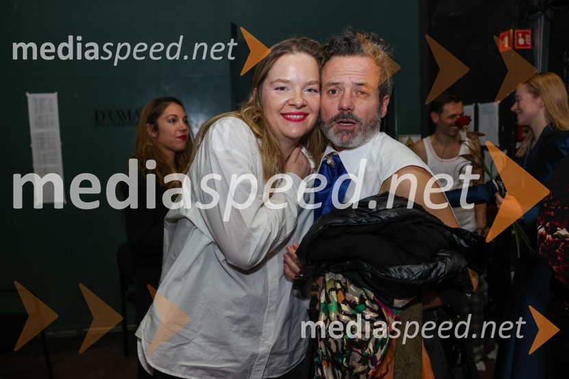  Nevena Glušica, avtorica glasbe;  Vojko Belšak, igralecFrank V., premiera drame v SNG Maribor