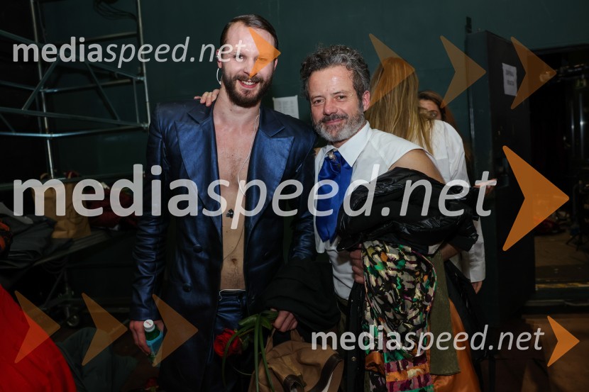  Blaž Dolenc, igralec;  Vojko Belšak, igralecFrank V., premiera drame v SNG Maribor