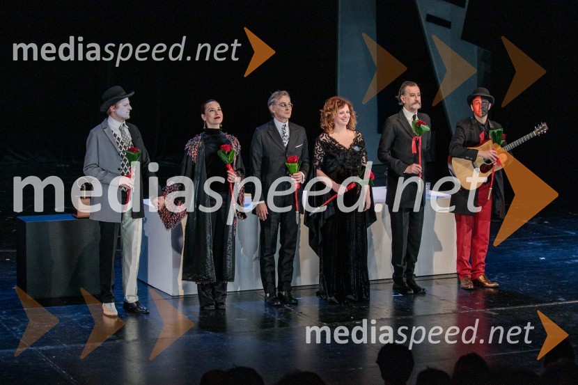  Marin Klišmanić, igralec;  Ksenija Marinković, igralka, v.d. ravnateljice ZKM Zagreb;   Livio Badurina, igralec;  Nina Violić, igralka;  Krešimir Mikić, igralec;  Ivan Colarić, igralecMiroslav Krleža: V agoniji, drama, Cankarjev dom