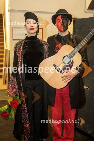  Ksenija Marinković, igralka, v.d. ravnateljice ZKM Zagreb;  Ivan Colarić, igralecMiroslav Krleža: V agoniji, drama, Cankarjev dom