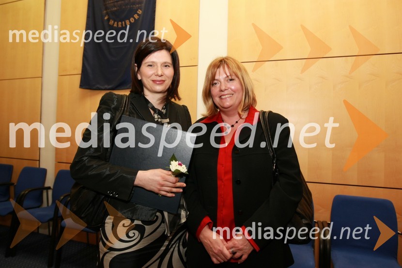 Dr. Klavdija Rižnar, Fakulteta za kemijo in kemijsko tehnologijo in izr. prof. dr. Mojca Škerget, Fakulteta za kemijo in kemijsko tehnologijoRektorjev dan Univerze v Mariboru 2009, promocija doktorjev znanosti in podelitev nagrad