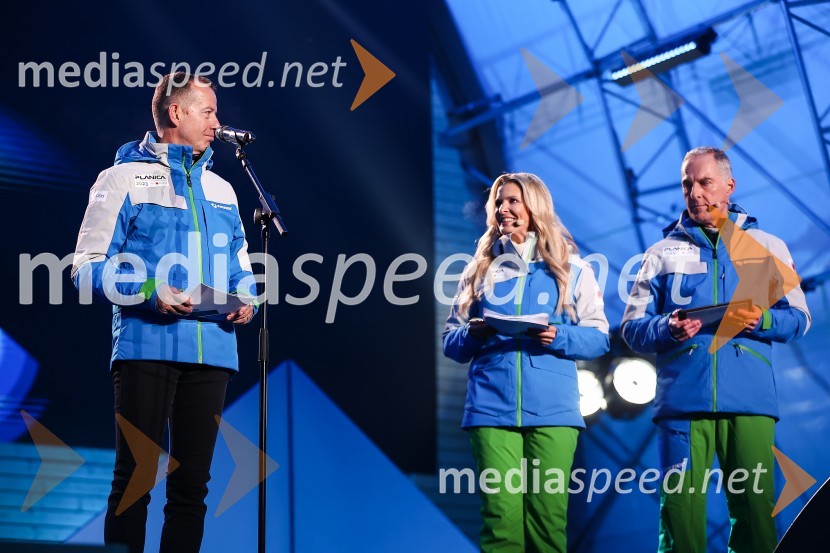  Enzo Smrekar, predsednik uprave Droge Kolinske in glavni direktor strateškega poslovnega področja v Atlantic Grupi, predsednik SZS;  Bernarda Žarn, voditeljica;  Igor Evgen Bergant, novinar in TV voditelj43. FIS svetovno prvenstvo v nordijskem smučanju, slovesnost ob odprtju