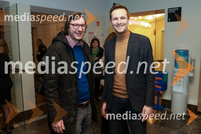  Andrej Jus, režiser;  Matija Kovač, župan, MO Celje31. Dnevi Komedije v Celju, otvoritev festivala s predstavo Nikoli ni prepozno