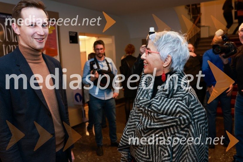  Matija Kovač, župan, MO Celje;  Alja Predan, dramaturginja SLG Celje, nekdanja umetniška direktorica Festivala Borštnikovo srečanje, selektorica festivala Dneva komedije31. Dnevi Komedije v Celju, otvoritev festivala s predstavo Nikoli ni prepozno