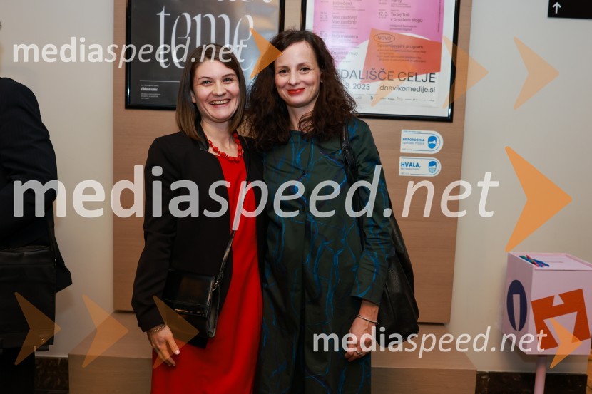  Milana Simonič, vodja marketinga in odnosov za javnostmi SLG Celje;  Daša Skrt, vodja programa SLG Celje, koreografinja31. Dnevi Komedije v Celju, otvoritev festivala s predstavo Nikoli ni prepozno