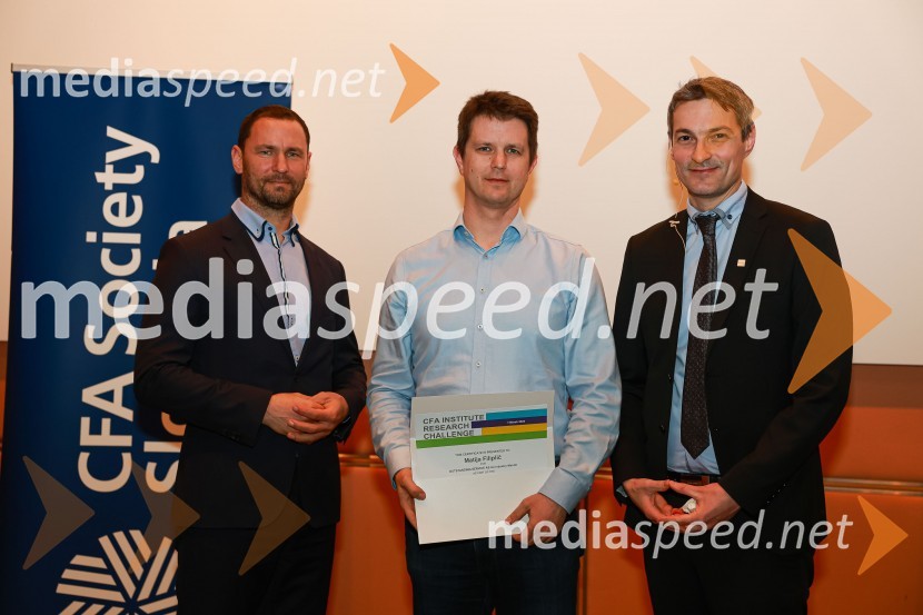 dr. Primož Dolenc, Banka Slovenije;  Matija Filiplič, CFA, Cenilna družba in član upravnega odbora društva CFA Slovenija;  Bojan Ivanc, CFA, CAIA, član upravnega odbora društva CFA Slovenija in glavni ekonomist Analitike GZS, lokalni koordinator CFA Research Challenge 2022CFA Research Challenge Local finals 2022/2023