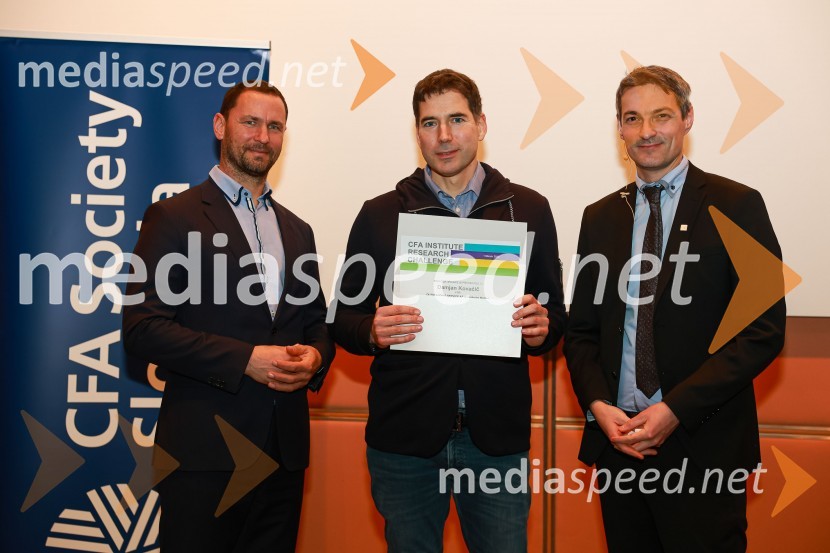 dr. Primož Dolenc, Banka Slovenije;  Damjan Kovačič;  Bojan Ivanc, CFA, CAIA, član upravnega odbora društva CFA Slovenija in glavni ekonomist Analitike GZS, lokalni koordinator CFA Research Challenge 2022CFA Research Challenge Local finals 2022/2023