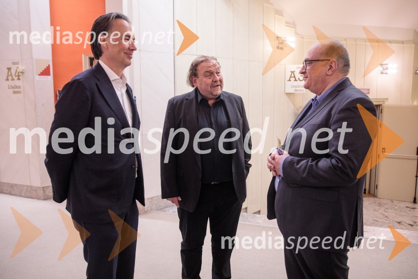  Tomislav  Čizmić, predsednik uprave, Mercator d.d.;  Darko  Brlek, direktor in umetniški vodja, Festival Ljubljana;  Epifanio Comis, pianistSlovenski mladinski orkester, 6. zimski festival 2023