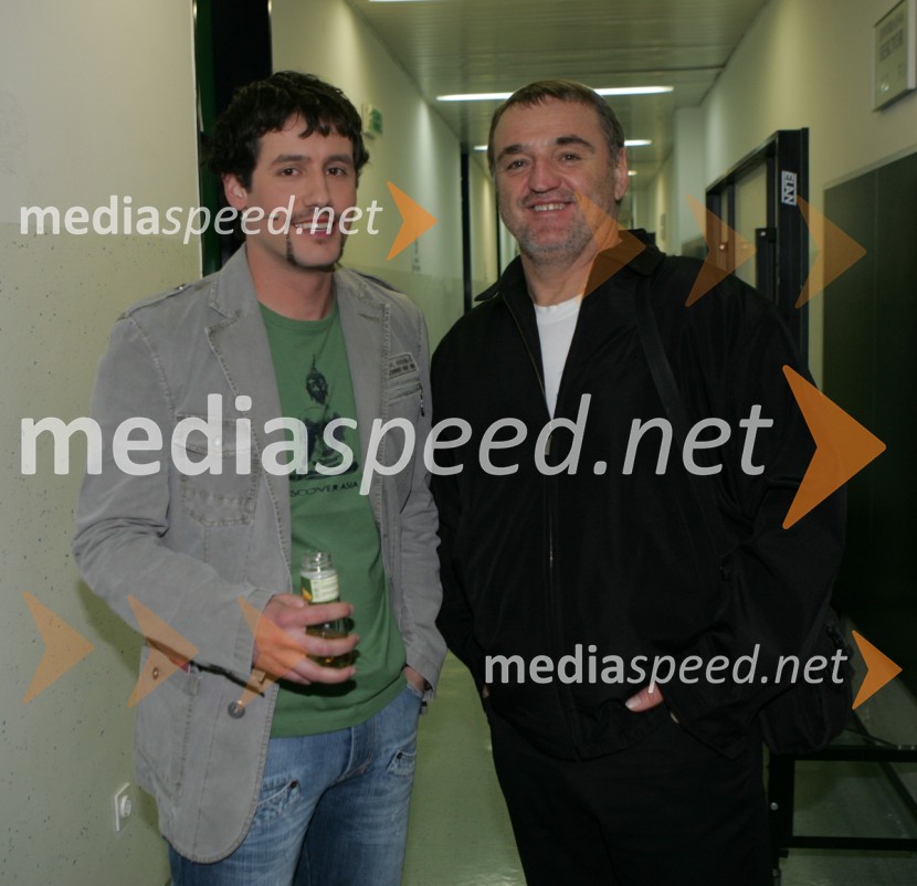 Peter Poles, povezovalec prireditve in Martin Strel, ultramaratonecSRF - Slovensi radijski festival 2005