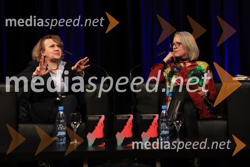  Oksana Zabužko, ukrajinska avtorica;  Ksenija Horvat, novinarkaLiterature sveta Fabula 2023, otvoritev festivala