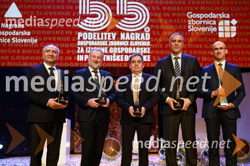  Ivan Cajzek, direktor družbe GIC gradnje;  Radko Luzar, L-Tek Elektronika;  Primož Mlačnik, direktor, KO-SI d.o.o;  Igor Zorko, ZZI d.o.o.; dr. Andrej Lešnjak, direktor, Q Techa d.o.o.55. podelitev Nagrad GZS za izjemne gospodarske in podjetniške dosežke
