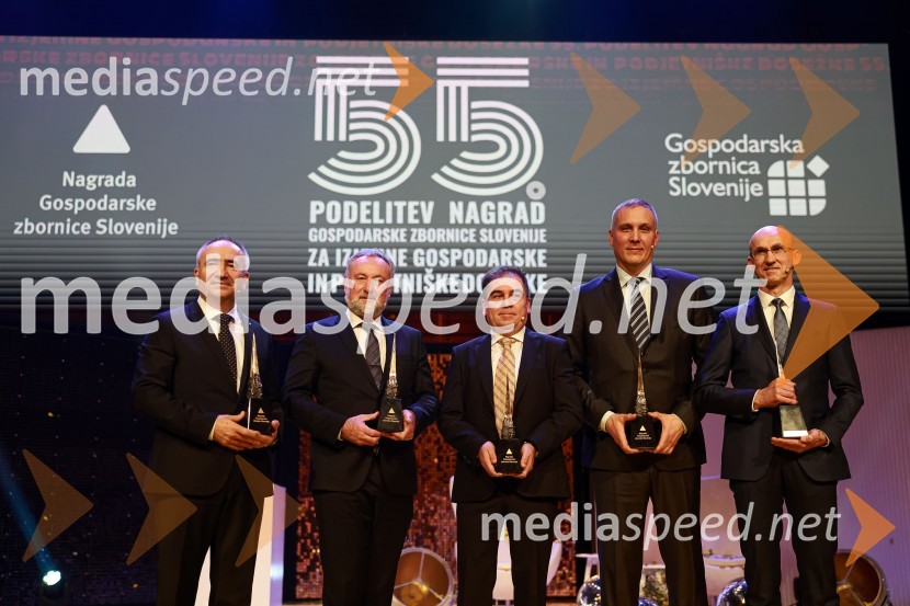  Ivan Cajzek, direktor družbe GIC gradnje;  Radko Luzar, L-Tek Elektronika;  Primož Mlačnik, direktor, KO-SI d.o.o;  Igor Zorko, ZZI d.o.o.; dr. Andrej Lešnjak, direktor, Q Techa d.o.o.55. podelitev Nagrad GZS za izjemne gospodarske in podjetniške dosežke