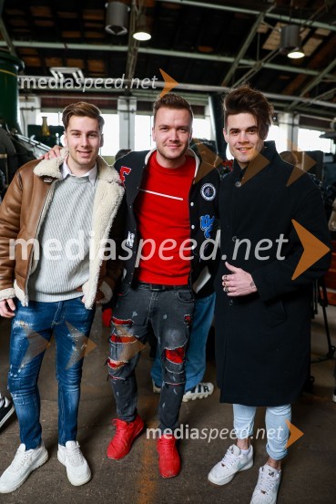  Matic Peršuh, Polkaholiki;  Luka Basi, pevec;  Žiga Kunstič, Polkaholiki58. festival Pivo in Cvetje, novinarska konferenca