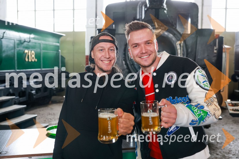  Marko Soršak-Soki, bobnar, skupina Elvis Jackson;  Luka Basi, pevec58. festival Pivo in Cvetje, novinarska konferenca