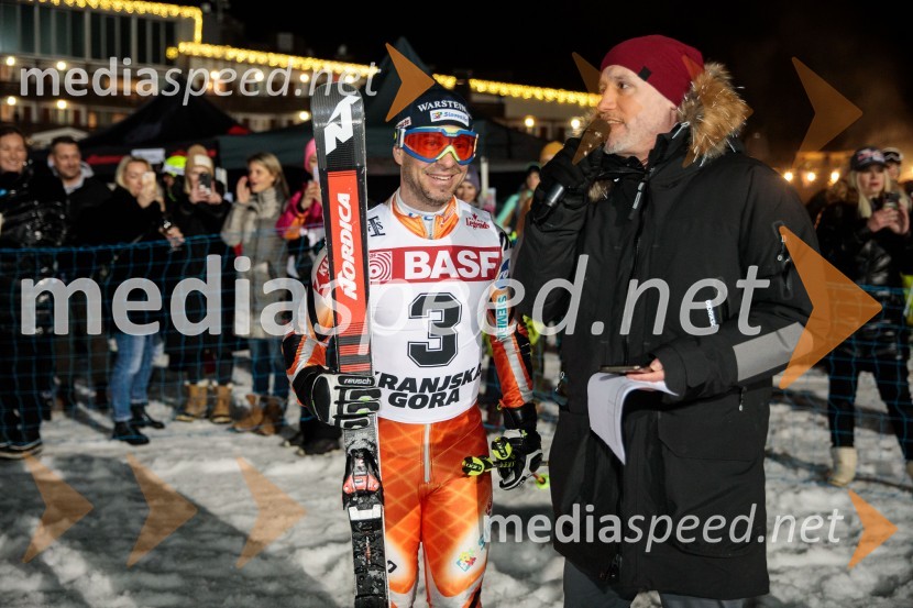  Rene Mlekuž, nekdanji smučar, organizator Grubinega memoriala;  Peter Poles, televizijski voditeljGrubin memorial 2023