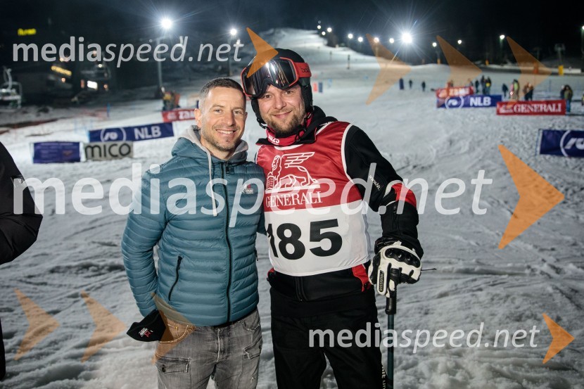  Rene  Mlekuž, nekdanji smučar, organizator Grubinega memoriala;  Tomi Meglič, glasbenik, pevec skupine SiddhartaGrubin memorial 2023