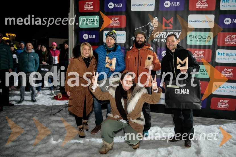  Alenka  Dovžan, nekdanja smučarka;  Boštjan Brus;  Luka Vidic;  Matej Pogačnik;  Urška Hrovat, nekdanja smučarkaGrubin memorial 2023