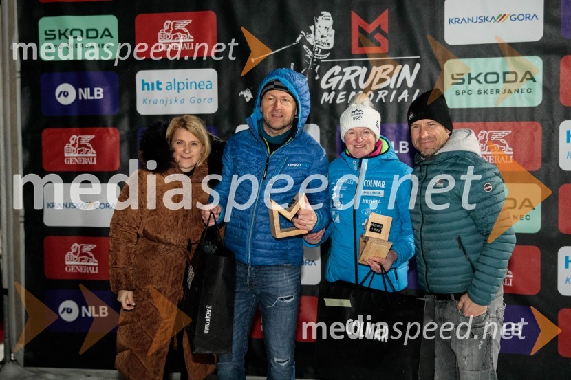  Alenka  Dovžan, nekdanja smučarka;  Boštjan Brus;  ... ;  Rene  Mlekuž, nekdanji smučar, organizator Grubinega memorialaGrubin memorial 2023