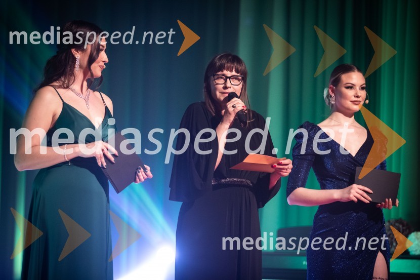  Maja Čolić, Miss Slovenije 2020/21;  Mojca Šimnic Šolinc, direktorica Tosama;  Lara  Kalanj, Miss Slovenije 2018Miss Slovenije 2023, polfinalni izbor