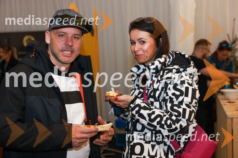  Mitja Dragšič, nekdanji smučar; vodja tekmovanja za Zlato lisico;  Petra  Dragšič, direktorica Elite insurance d.o.o.62. Pokal Vitranc, sobota