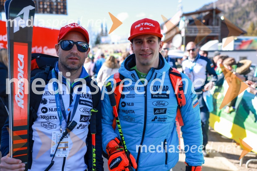  Rene  Mlekuž, nekdanji smučar, organizator Grubinega memoriala;  Žan Kranjec, smučar62. Pokal Vitranc, sobota