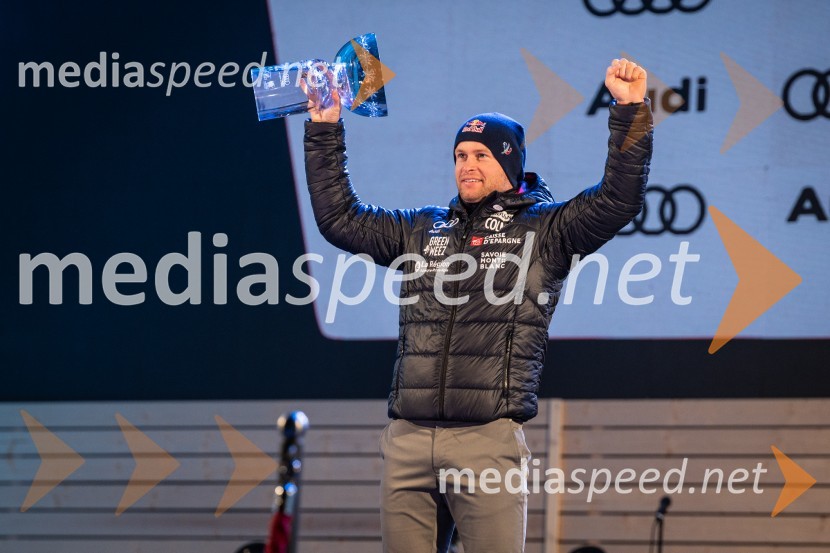  Alexis Pinturault, smučar (Francija)Podelitev pokalov sobotnega veleslaloma in javni žreb, 62. Pokal Vitranc