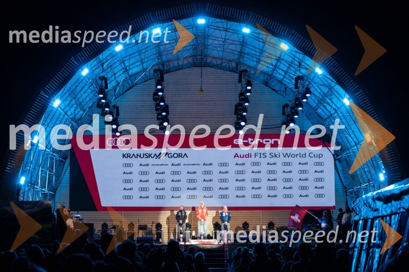 Podelitev pokalov sobotnega veleslaloma in javni žreb, 62. Pokal Vitranc